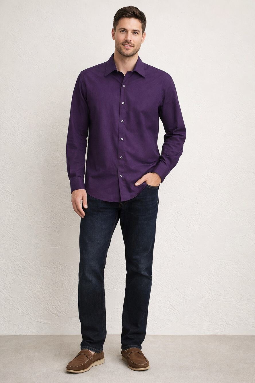 Zachary Prell Deep Plum Button Up Shirt Sz Large